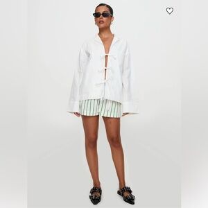 Princess Polly Spiri White Tie-Front Blouse